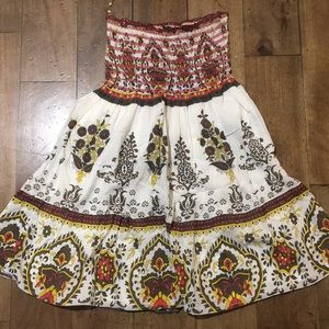 Bohemian strapless dress